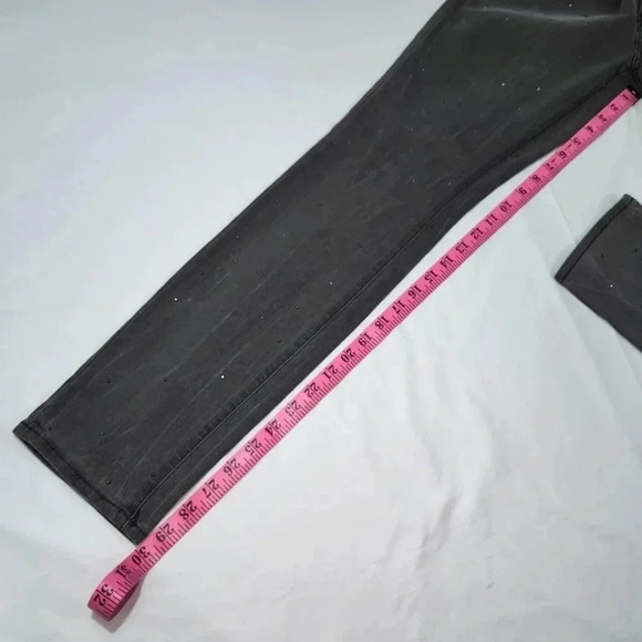 Vintage DKNY Jeans "Ave B" Vintage Gray Tiny Sparkle Studs Sz 8 - Picture 11 of 15